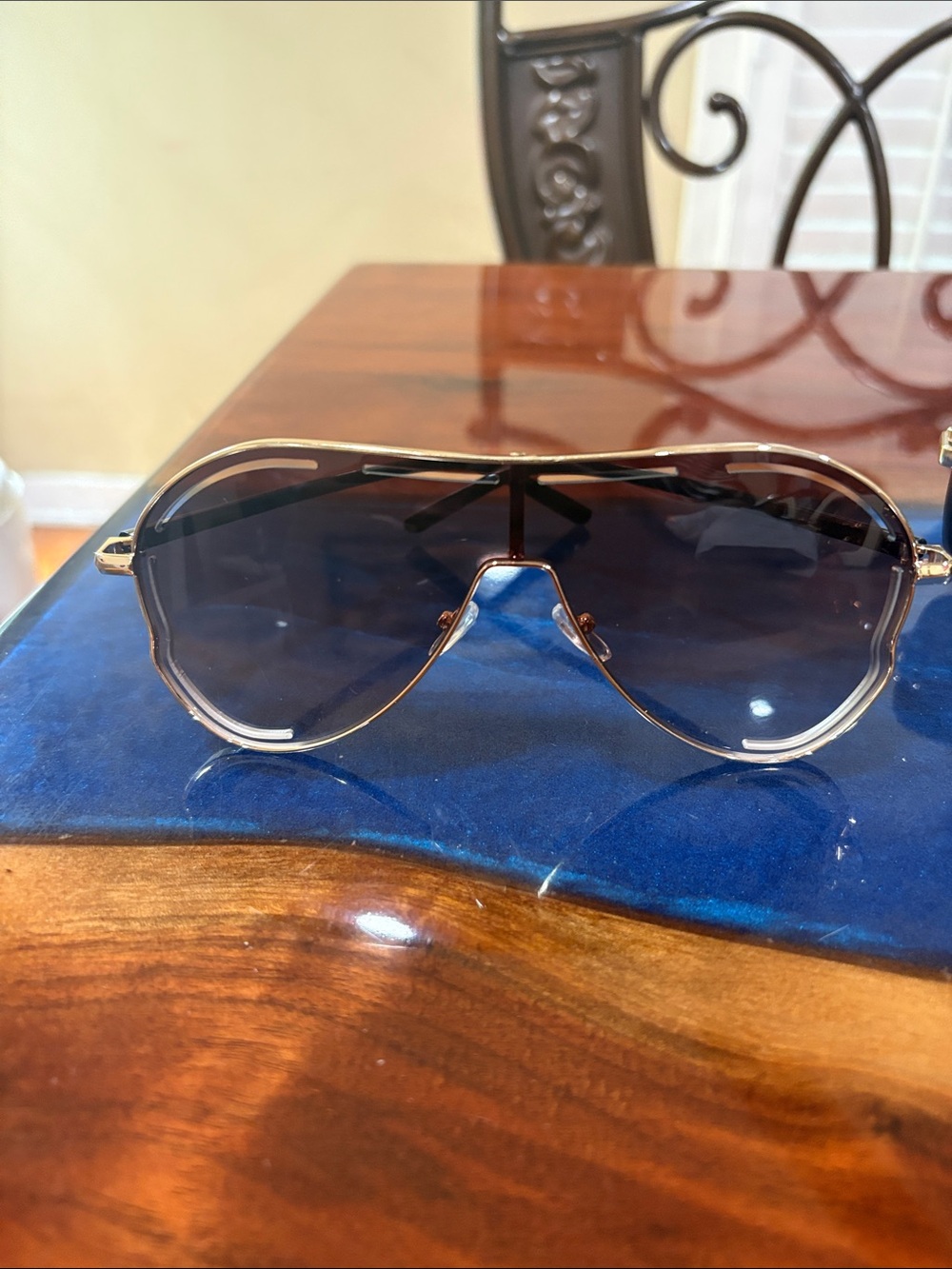 Men's Aviator Sunglasses - Blue Lenses - Picture 2 of 5